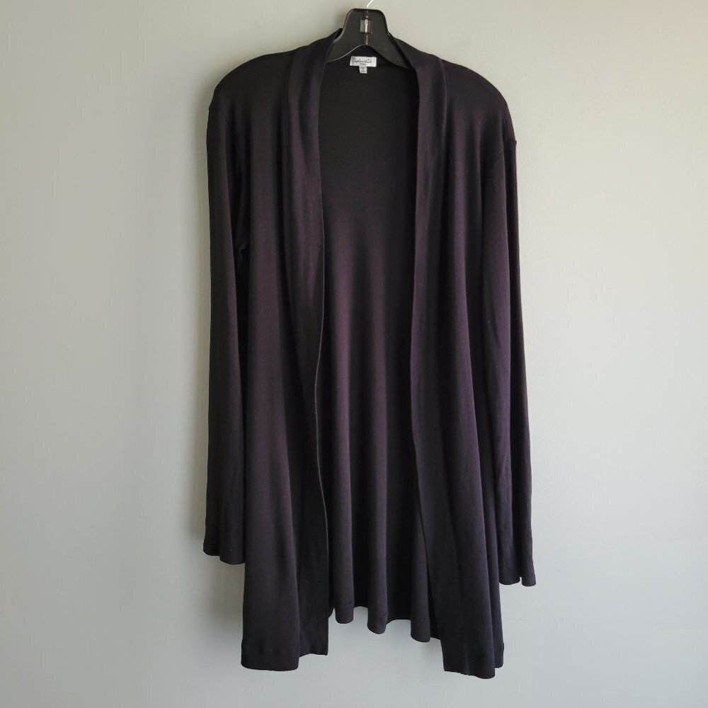 Splendid Long Black Cotton Cardigan Size Small